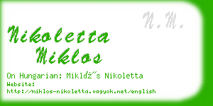 nikoletta miklos business card