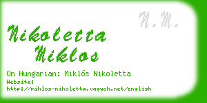 nikoletta miklos business card